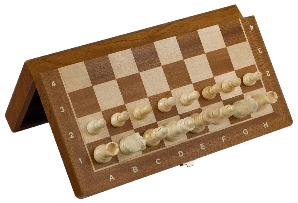 Magnetisches, faltbares Schachspiel aus Holz